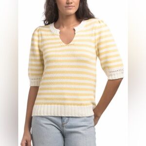 NEW Michael Stars Women’s Rosanna Striped Puff Sleeve Sweater Size Large NWT